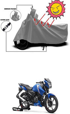 Coverit Two Wheeler Cover for TVS(Apache, Grey)
