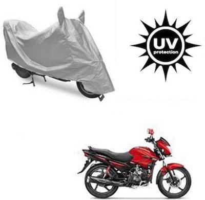 SRENTERPRISES Two Wheeler Cover for Hero(Glamour FI, Silver)