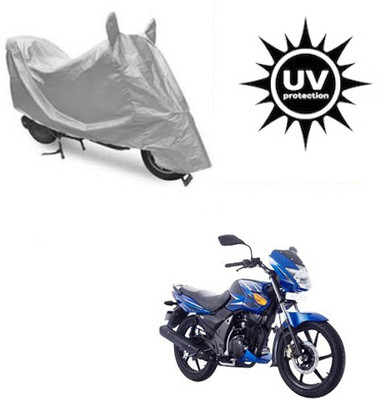 SRENTERPRISES Two Wheeler Cover for TVS(Flame SR125, Silver)