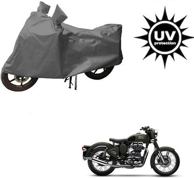 RPSENTTERPR Waterproof Two Wheeler Cover for Royal Enfield(Battle, Grey)