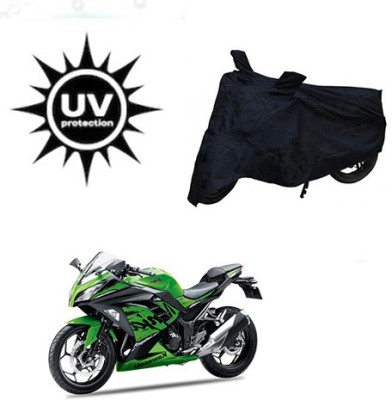 SRENTERPRISES Two Wheeler Cover for Kawasaki(Ninja 300, Black)