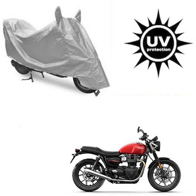 RPSENTTERPR Waterproof Two Wheeler Cover for Triumph(Twin spark, Silver)