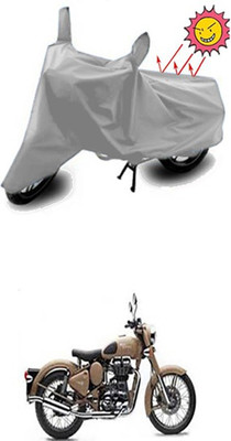 Wild Panther Two Wheeler Cover for Royal Enfield(Classic 500, Silver)