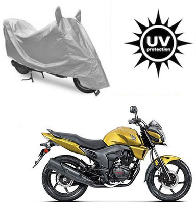 RPSENTTERPR Waterproof Two Wheeler Cover for Honda(CB Trigger, Silver)