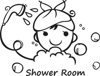 Wallzone 80 cm Shower Room Removable Sticker(Pack of 1)