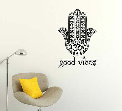Wallzone 70 cm Good Vibes Removable Sticker(Pack of 1)