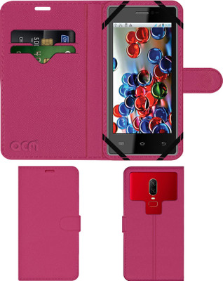 ACM Flip Cover for Intex Cloud Y17(Pink, Cases with Holder, Pack of: 1)