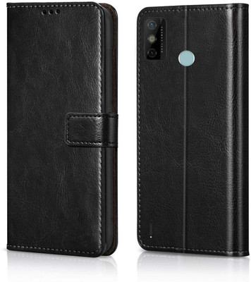 Nuvak Flip Cover for Tecno Spark 6 Go(Black, Magnetic Case, Pack of: 1)