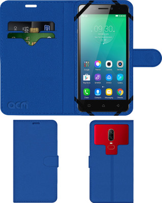 ACM Flip Cover for Lenovo Vibe P1m(Blue, Cases with Holder, Pack of: 1)