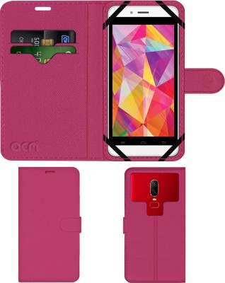 ACM Flip Cover for Intex Aqua Q7n Pro(Pink, Cases with Holder, Pack of: 1)