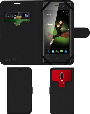 ACM Flip Cover for Lava Xolo Q600 S(Black, Cases with Holder, Pack of: 1)