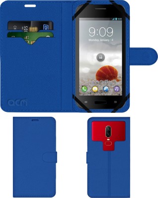 ACM Flip Cover for Lava Iris 454(Blue, Cases with Holder, Pack of: 1)