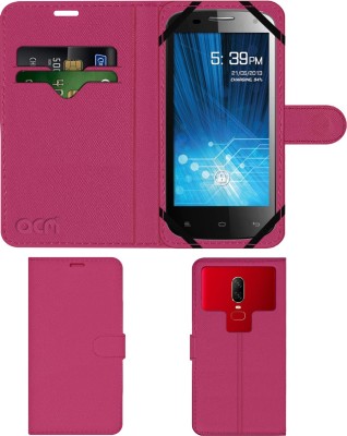 ACM Flip Cover for Spice Mi-491 Stellar Virtuoso Pro(Pink, Cases with Holder, Pack of: 1)