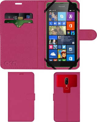 ACM Flip Cover for Nokia Lumia 535(Pink, Cases with Holder, Pack of: 1)