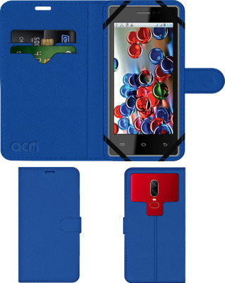 ACM Flip Cover for Intex Cloud Y17(Blue, Cases with Holder, Pack of: 1)