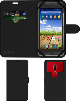 ACM Flip Cover for Micromax Canvas Fire 4G Plus Q412(Black, Cases with Holder, Pack of: 1)