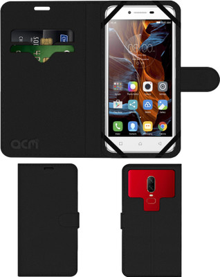 ACM Flip Cover for Lenovo Vibe K5 Plus(Black, Cases with Holder, Pack of: 1)