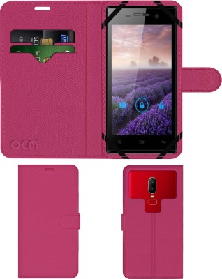 ACM Flip Cover for Gionee Ctrl V4(Pink, Cases with Holder, Pack of: 1)