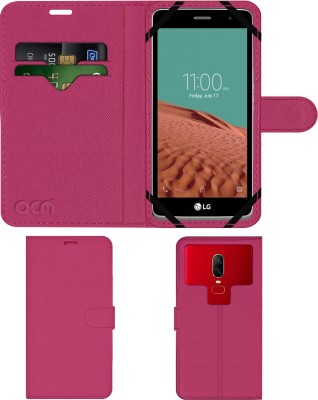 ACM Flip Cover for Lg Max X160(Pink, Cases with Holder, Pack of: 1)