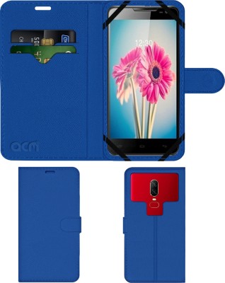 ACM Flip Cover for Lava Iris 504q(Blue, Cases with Holder, Pack of: 1)