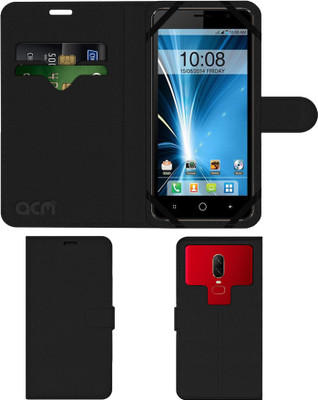 ACM Flip Cover for Intex Aqua Star(Black, Cases with Holder, Pack of: 1)