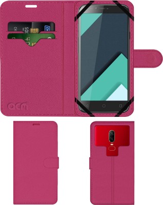 ACM Flip Cover for Karbonn Quattro L50 Hd(Pink, Cases with Holder, Pack of: 1)