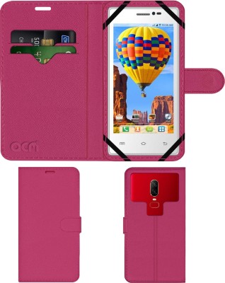 ACM Flip Cover for Intex Aqua I5 Mini(Pink, Cases with Holder, Pack of: 1)