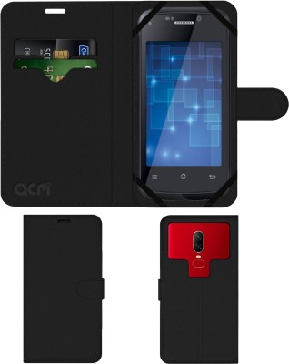 ACM Flip Cover for Iball Andi 5h Quadro(Black, Cases with Holder, Pack of: 1)