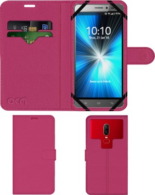 ACM Wallet Case Cover for Celkon Diamond 4g Plus(Pink, Cases with Holder, Pack of: 1)