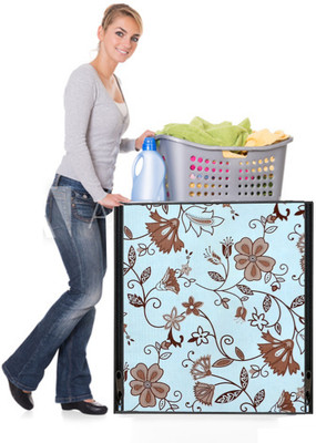AAVYA UNIQUE FASHION Front Loading Washing Machine  Cover(Width: 60.96 cm, White,Brown)