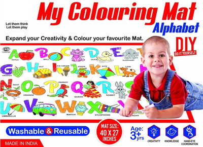 PEZYOX My Colouring Mat Alphabet. Jumbo Colour and wipe mat for kids