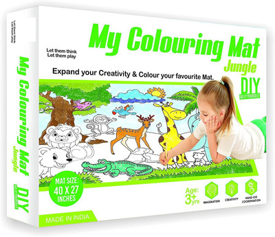 PEZYOX MY COLOURING FLOOR MAT JUNGLE PRINT