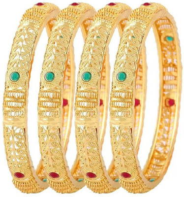 ZENEME Alloy Gold-plated Bangle Set(Pack of 4)