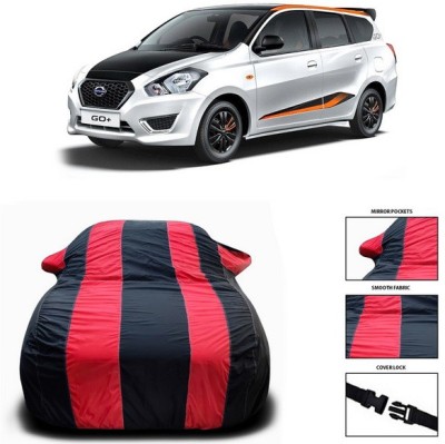 ANTHUB Car Cover For Datsun Go+ (With Mirror Pockets)(Red, Black)