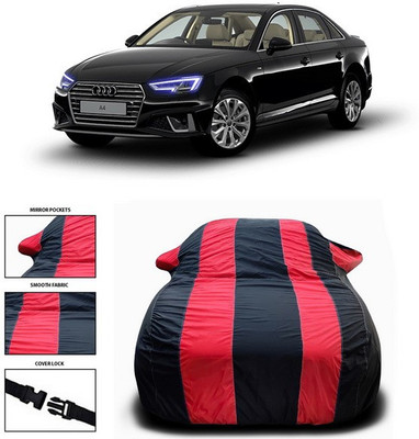 SEBONGO Car Cover For Audi A4 (With Mirror Pockets)(Red, Black)