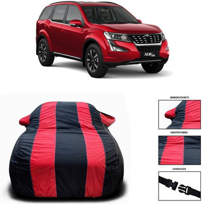 SEBONGO Car Cover For Mahindra XUV 500 (With Mirror Pockets)(Red, Black)