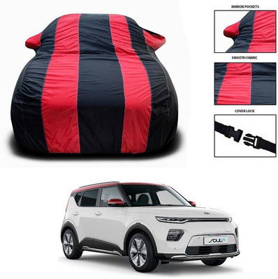 ANTHUB Car Cover For Kia Soul EV (With Mirror Pockets)(Red, Black)