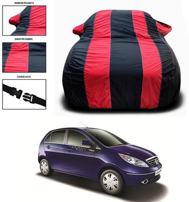 ANTHUB Car Cover For Tata Vista Tech (With Mirror Pockets)(Red, Black)