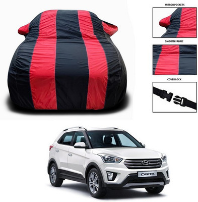 SEBONGO Car Cover For Hyundai Creta (With Mirror Pockets)(Red)