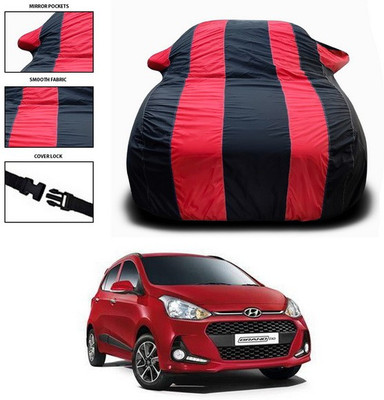 ANTHUB Car Cover For Hyundai Grand i10 (With Mirror Pockets)(Red, Black)