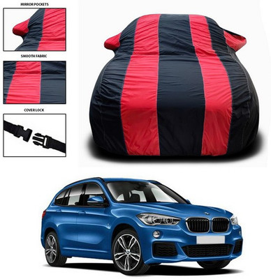 ANTHUB Car Cover For BMW X1 (With Mirror Pockets)(Red, Black)