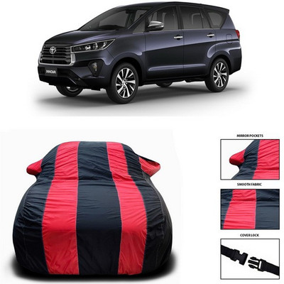 ANTHUB Car Cover For Toyota Innova Crysta Facelift (With Mirror Pockets)(Red, Black)