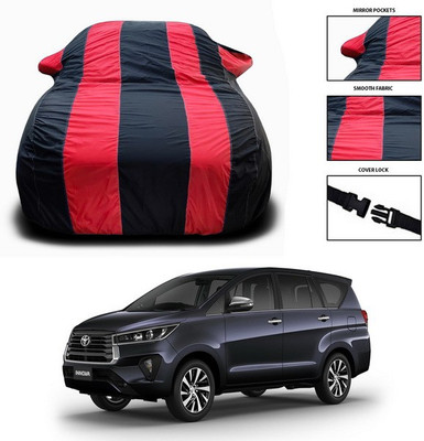 ANTHUB Car Cover For Toyota Innova Crysta Facelift (With Mirror Pockets)(Red, Black)