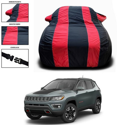 ANTHUB Car Cover For Jeep Jeep (With Mirror Pockets)(Red, Black)