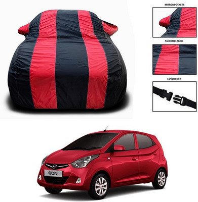 ANTHUB Car Cover For Hyundai Eon (With Mirror Pockets)(Red, Black)