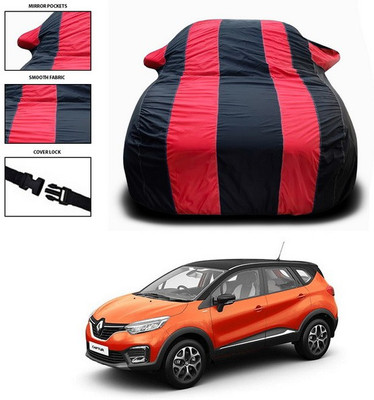 ANTHUB Car Cover For Renault Captur (With Mirror Pockets)(Red, Black)
