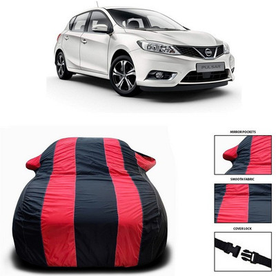 ANTHUB Car Cover For Nissan Pulsar (With Mirror Pockets)(Red, Black)