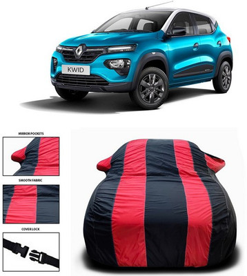 ANTHUB Car Cover For Renault Kwid (With Mirror Pockets)(Red, Black)