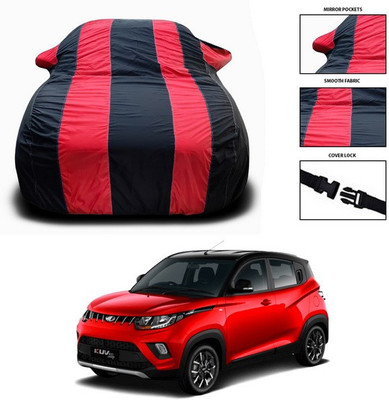 SEBONGO Car Cover For Mahindra KUV100 (With Mirror Pockets)(Red)