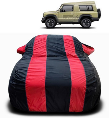 SEBONGO Car Cover For Maruti Gypsy King (With Mirror Pockets)(Red, Black)